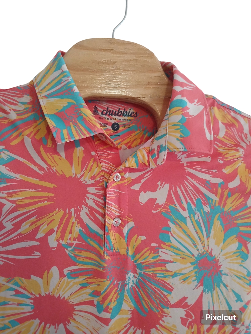 Chubbies The Pl Floral Sunburst Lightweight Performance Polo Shirt Men Small